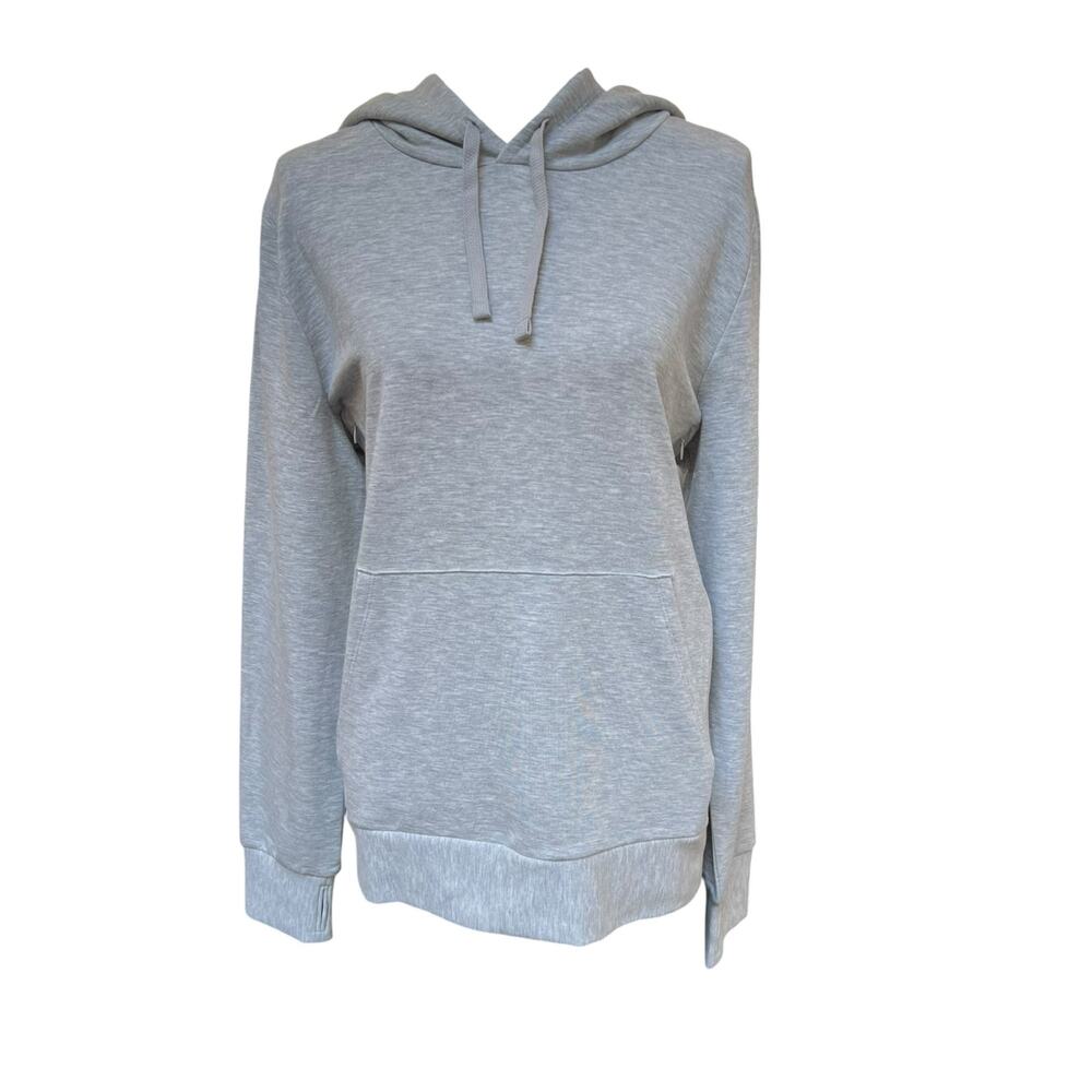 NWT Quince Maternity Hoodie Sweater Size L Gray Pullover Kangaroo Pocket